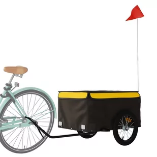 Przyczepka rowerowa, czarno-żółty, 45 kg, żelazo  Lumarko! - Przyczepki rowerowe - miniaturka - grafika 4