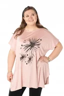 Bluzki damskie - Duża Długa Bluzka Damska Tunika Oversize Top 658-6 - miniaturka - grafika 1