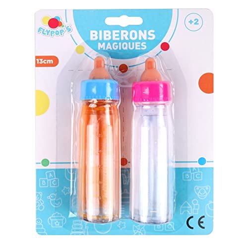 FLYPOP'S 011595LIN 2 Magic Feeding Bottles-011595LIN-Random Model-Plastic-Age 2 Years and Above, Multicolored