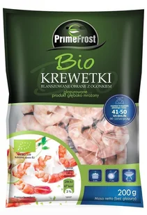MROŻONKI (Primefrost) KREWETKI TYGRYSIE GOTOWANE OBRANE Z OGONKIEM BIO 200 g - PRIMEFROST BP-5903148220536 - Ryby świeże i mrożone - miniaturka - grafika 1