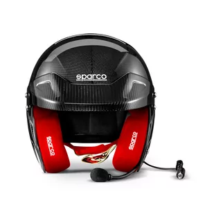 Kask otwarty Sparco RJ-I Carbon czarno-czerwony (FIA) - Kaski do sportów motorowych - miniaturka - grafika 2