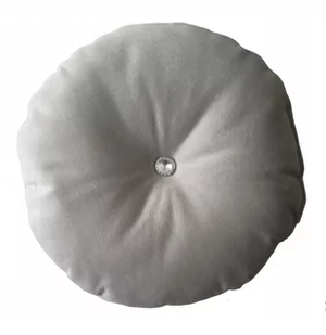 Poduszka dekoracyjna ozdobna okrągła welur velvet SZARA salon 40cm prezent - Poduszki dekoracyjne - miniaturka - grafika 1