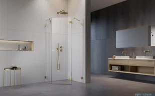 Radaway Essenza Pro Brushed Gold Ptj kabina pięciokątna 90x90 prawa szczotkowane złoto 10100000-99-01R/10100200-01-01 - Kabiny prysznicowe - miniaturka - grafika 3