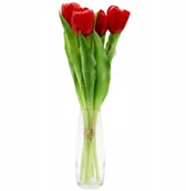 Sztuczne kwiaty - Saska Garden BUKIET 7 TULIPANÓW CZERWONYCH 31CM JAK ŻYWYCH DEKORACJA WIOSENNA - miniaturka - grafika 1