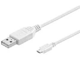 MicroConnect USB A  Micro USB B 5P 1,8 m White USBABMICRO18W - Kable USB - miniaturka - grafika 1