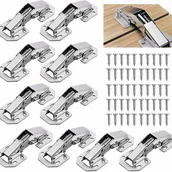 Zawiasy, okucia i inne akcesoria - 10 szt. zawiasów do drzwi szafek/kuchni ze stali stopowej, 3 cale, zawias meblowy 90°, zawias niewidoczny, pasujące śruby, odpowiedni do drzwi szafek - miniaturka - grafika 1