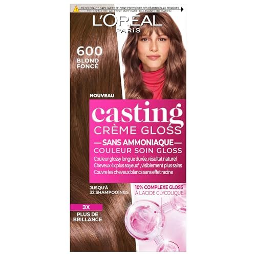L'ORÉAL PARIS - Półtrwała farba do włosów - kolor do pielęgnacji włosów - bez amoniaku - Casting Cream Gloss - Odcień: Ciemny blond (6.0)