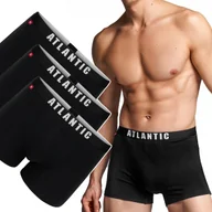 Majtki męskie - BOKSERKI MĘSKIE Atlantic 3MH-011 czarne szorty dopasowane 3-PAK - XL - miniaturka - grafika 1
