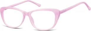 Sunoptic Okulary oprawki korekcyjne Kocie Oczy zerówki CP129C jasno fioletowe - Okulary korekcyjne, oprawki, szkła - miniaturka - grafika 1