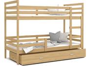 Łóżka dla dzieci i młodzieży - Łóżko piętrowe 190x80 drewniane sosna JACEK - miniaturka - grafika 1