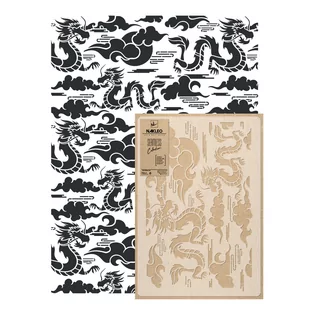 szablon malarski wielokrotny powtarzalny DRAGONS CHINOISERIE - Szablony malarskie - miniaturka - grafika 1
