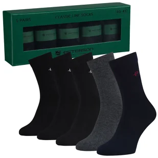 5x BAWEŁNIANE SKARPETY MĘSKIE SKARPETKI DŁUGIE GARNITUROWE PETERSON 40-45 CZARNY SZARY GRANATOWY - Skarpetki męskie 5x BAWEŁNIANE SKARPETY MĘSKIE SKARPETKI DŁUGIE GARNITUROWE PETERSON 40-45 CZARNY SZARY GRANATOWY - Skarpetki męskie - miniaturka - grafika 1
