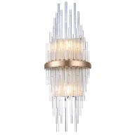 Lampy ścienne - Elegancki kinkiet Reykjavik z szklanym kloszem i złotymi detalami - miniaturka - grafika 1