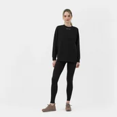 Bluzy damskie - Damska bluza dresowa nierozpinana bez kaptura CALVIN KLEIN WOMEN 00GWS3W304 - czarna - miniaturka - grafika 1