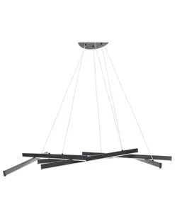 BELIANI Lampa wisząca LED czarna metalowa nowoczesna geometryczna zawieszony klosz - Oprawy, klosze i abażury - miniaturka - grafika 1