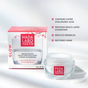 Hada Labo Tokyo Glow Skin Rozświetlający multi-rewitalizujący hydrożel do twarzy na dzień i na noc - Kremy do twarzy - miniaturka - grafika 3