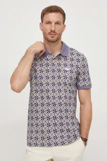 Koszulki męskie - Guess polo męski kolor fioletowy wzorzysty - grafika 1