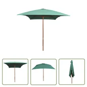 Parasole ogrodowe - The Living Store Parasol ogrodowy - 200x300 cm - drewniany stelaż - zielony - Parasol Ogrodowy - miniaturka - grafika 1