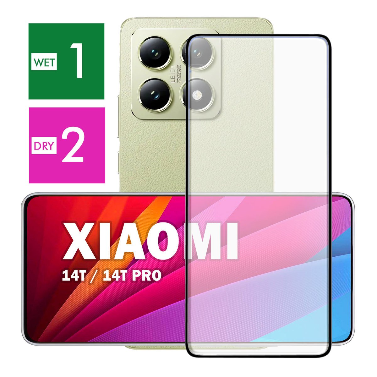 NAJLEPSZE SZKŁO PEŁNE 5D CAŁY EKRAN DO XIAOMI 14T 14T PRO PANCERNE JAKOŚĆ