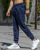 Spodnie męskie - Spodnie męskie joggery granatowe Recea - miniaturka - grafika 1