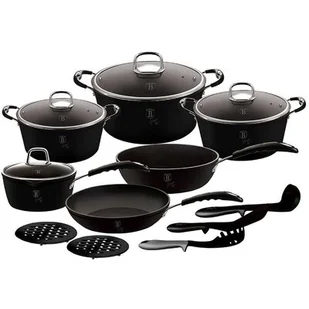 Berlinger Haus ZESTAW GARNKÓW 15-ele BLACK PROFESSIONAL LINE BH-6129 BH-6129 - Zestawy garnków i patelni - miniaturka - grafika 1