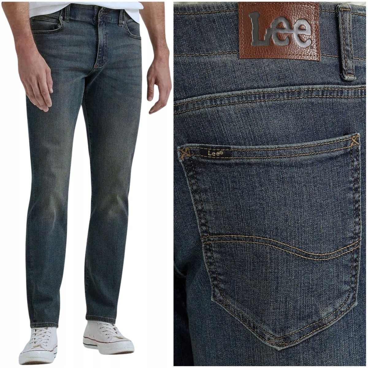 Lee STRAIGHT FIT MVP Extreme Motion wygodne proste spodnie jeansowe W36 L30