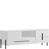 Szafki RTV - Szafka RTV F01 Justine Furnival Biały - miniaturka - grafika 1