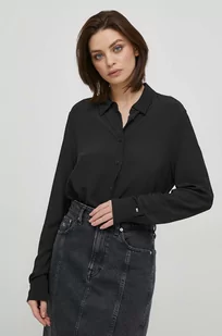 Tommy Hilfiger koszula damska kolor czarny relaxed z kołnierzykiem klasycznym - Koszule damskie - miniaturka - grafika 1