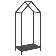 Wózki magazynowe - vidaXL Stojak na drewno opałowe, czarny, 40x25x90 cm - miniaturka - grafika 1