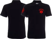 Odzież robocza - Promostars LPP - Koszulka Polo ratownicza czarna męska - nadruk FLUO przód + rękawek - miniaturka - grafika 1