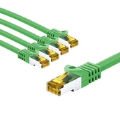 Kable miedziane - goobay 66097 CAT7 kabel sieciowy w zestawie 5 szt. / kabel krosowy ekranowany S/FTP/CU Ethernet kabel, PiMF, LSZH/Cat 7 kabel z 10 Gbits/zielony / 5 x 2 m - miniaturka - grafika 1