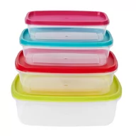 Pojemniki kuchenne - Plastic Forte PLASTIC FORTE KOMPLET 4 POJEMNIKÓW DO PRZECHOWYWANIA MIX KOLORÓW TWORZYWO SZTUCZNE 8435421883208 - miniaturka - grafika 1