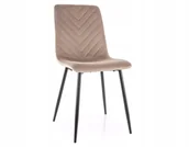 Krzesła - Tapicerowane krzesło DAREN VELVET ciemno beżowe - miniaturka - grafika 1