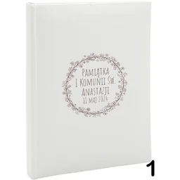 Album komunijny wsuwany na 50 zdjęć 15x21 personalizowany 5 wzorów - Pamiątka Pierwszej Komunii Świętej - miniaturka - grafika 1