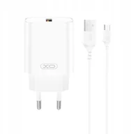 Ładowarki do telefonów - XO ładowarka sieciowa CE33 QC 18W 1x USB biała + kabel USB-C - miniaturka - grafika 1