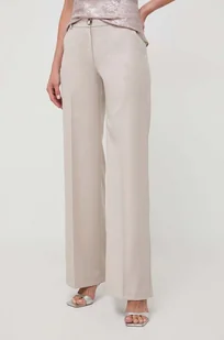 Silvian Heach spodnie damskie kolor beżowy proste high waist - Spodnie damskie - miniaturka - grafika 1