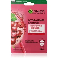 Maseczki do twarzy - Garnier HYDRA BOMB Tissue Mask - Nawilżająco-wygładzająca maska w płacie - Winogrono - miniaturka - grafika 1