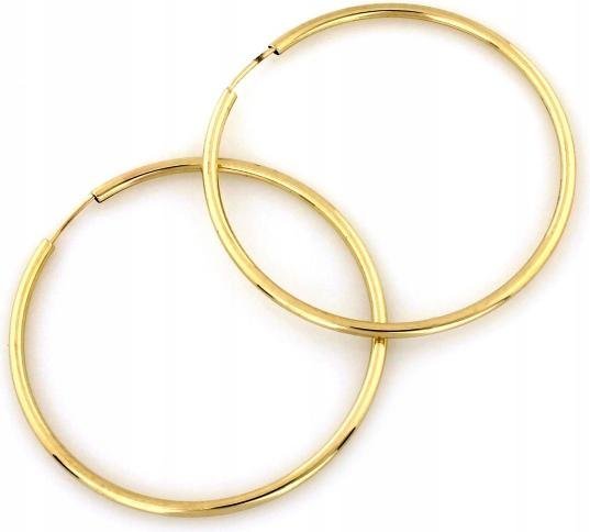 Kolczyki złote 585 koła kółka 30mm szarniry 1.41g