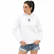 Bluzy sportowe damskie - Spooks Bluza damska z kapturem LUHNA SS22 - white - miniaturka - grafika 1