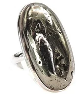 Pierścionki - Złoty Piryt Przepiękny Pierścionek Srebro 10-26 Unikat - miniaturka - grafika 1