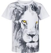 Moda i Uroda OUTLET - T-shirt z krótkim rękawem dla chłopca, z lwem, biały 9-13 lat - miniaturka - grafika 1