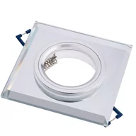 Oprawy, klosze i abażury - Oprawa Halogenowa Szklana Sufitowa Led Gu10 Mr16 Stała Ariel Kwadratowa - miniaturka - grafika 1