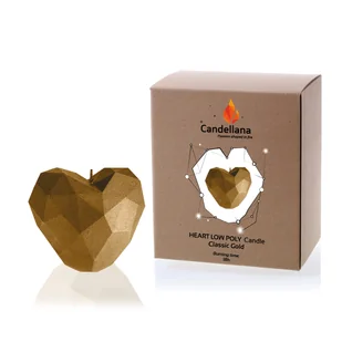 Świeca Candellana Heart Low Poly Classic Gold - Świece - miniaturka - grafika 1
