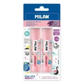 Kleje biurowe - MILAN Klej w sztyfcie 21g róż 2 szt. - miniaturka - grafika 1