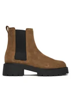 Botki damskie - Calvin Klein Jeans Sztyblety Chunky YW0YW02071 Beżowy - miniaturka - grafika 1