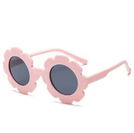 Okulary przeciwsłoneczne - Dziecięce 2-4 lata gumowe okulary przeciwsłoneczne polaryzacyjne POL-JR-64A różowe - miniaturka - grafika 1