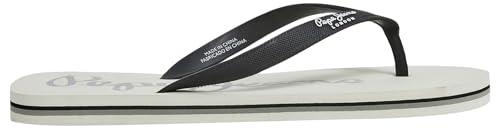 Pepe Jeans Męskie klapki Bay Beach Basic M, białe (złamana biel), 46 EU, Biały Off Biały, 46 EU