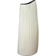 Wazony i flakony - Wazon ceramiczny w kolorze beżowym z brązowym obrz - miniaturka - grafika 1