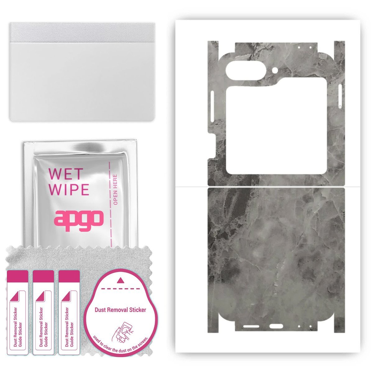 Folia naklejka skórka strukturalna na TYŁ+BOKI do Samsung Galaxy Z Flip 6 - Marmur Czarny - apgo SKINS