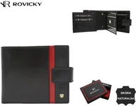 Portfele - Rovicky Elegancki, skórzany portfel męski - Rovicky NoSize - miniaturka - grafika 1